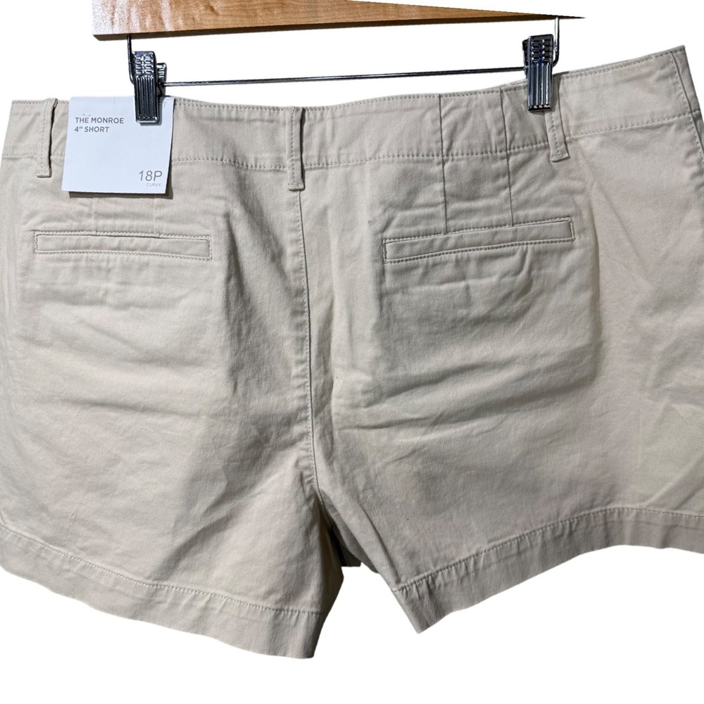 LOFT The Monroe 4" Curvy Shorts 18P Beige Khaki Chino Classic Petite Plus NWT - Picture 4 of 13
